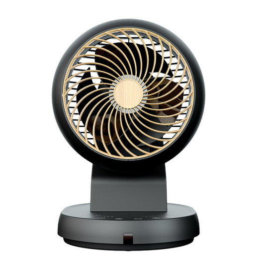 Ventilador sobremesa Urbel negro y haya de 30W por Abrila, con oscilación 3D, mando a distancia y materiales en metal, ABS y policarbonato para interiores domésticos, modelo 237771088