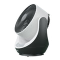 Ventilador sobremesa Navia negro y blanco de 40W con control remoto, temporizador y diseño en metal, ABS y policarbonato, modelo Abrila 237871026 para uso doméstico interior.
