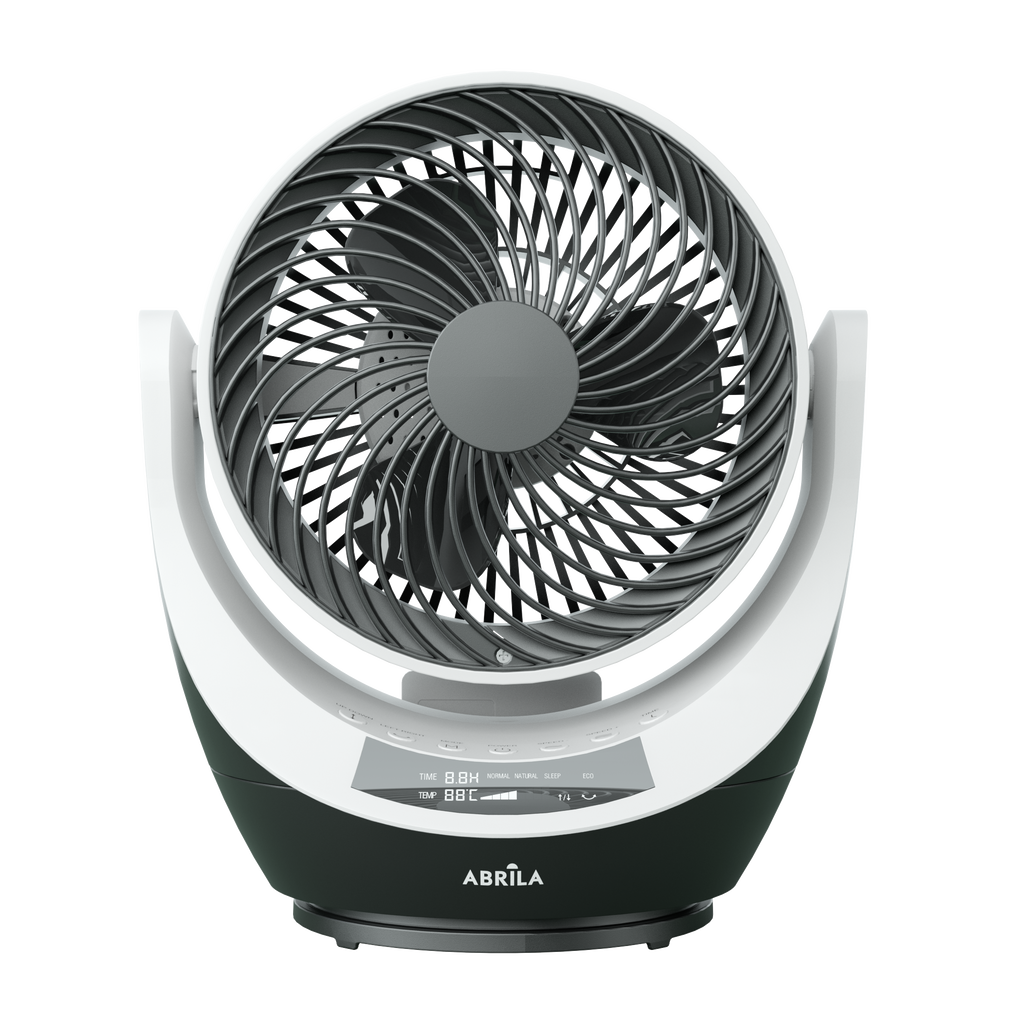Ventilador sobremesa Navia negro y blanco de 40W con control remoto, temporizador y diseño en metal, ABS y policarbonato para uso doméstico interior - modelo Abrila 237871026