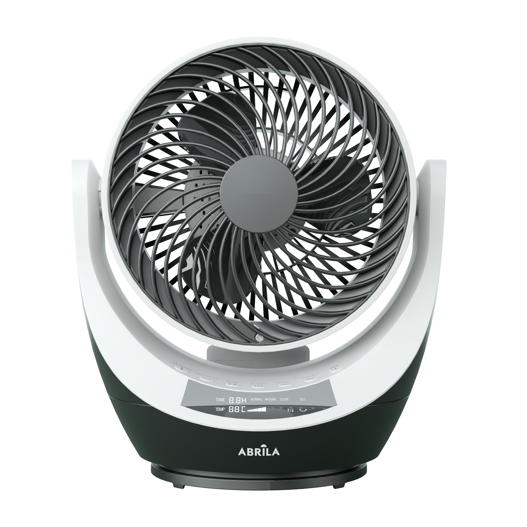 Ventilador sobremesa Navia negro y blanco de 40W con control remoto, temporizador y diseño en metal, ABS y policarbonato para uso doméstico interior - modelo Abrila 237871026