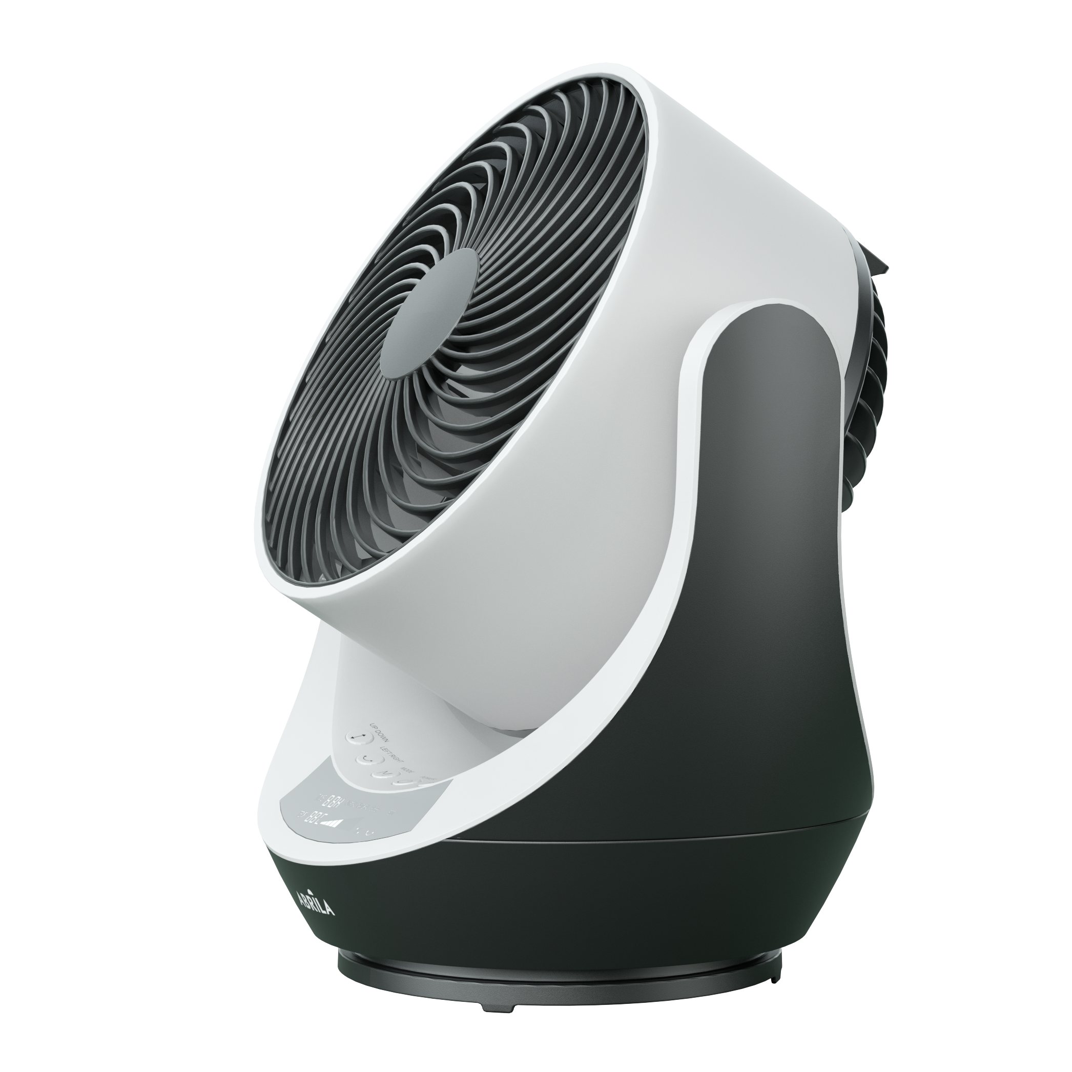 Ventilador sobremesa Navia negro y blanco de 40W con control remoto, temporizador y diseño en metal, ABS y policarbonato para uso doméstico interior, modelo Abrila 237871026.
