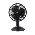 Ventilador sobremesa Pizarro Mini negro de 20W, modelo Abrila 238071009, con aspas de metal y policarbonato para uso doméstico e interior, diseño compacto y eficiente.