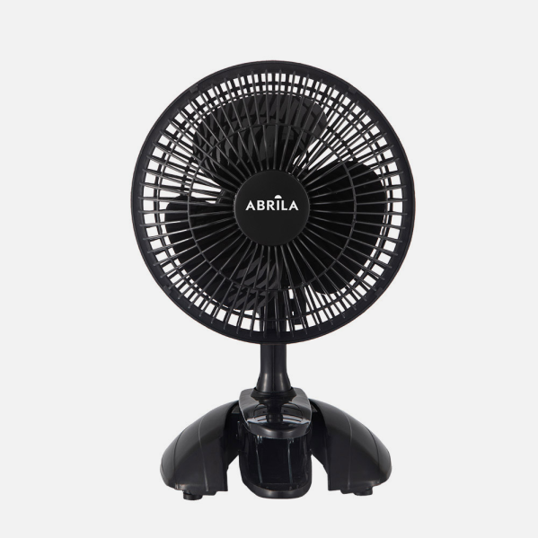 Ventilador Nervion con pinza negro de 20W Abrila modelo 238171009, ventilador de pared o sobremesa con 2 velocidades, estructura en metal y policarbonato para uso doméstico interior AI2