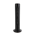 Ventilador de torre Picaro negro de Abrila, modelo 238471009 con 50W de potencia, mando a distancia, temporizador y diseño en metal y policarbonato para uso doméstico interior.