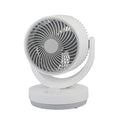 Ventilador sobremesa Lagos de Abrila en blanco y gris con 3 velocidades, modelo 238571028 ideal para uso doméstico interior, fabricado en metal y policarbonato.