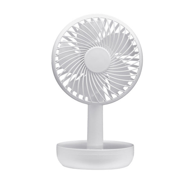 Mini ventilador inalámbrico Lemosin blanco de 5W, modelo portátil sobremesa de Abrila (240071001), recargable por USB para uso doméstico y enfriamiento eficiente.