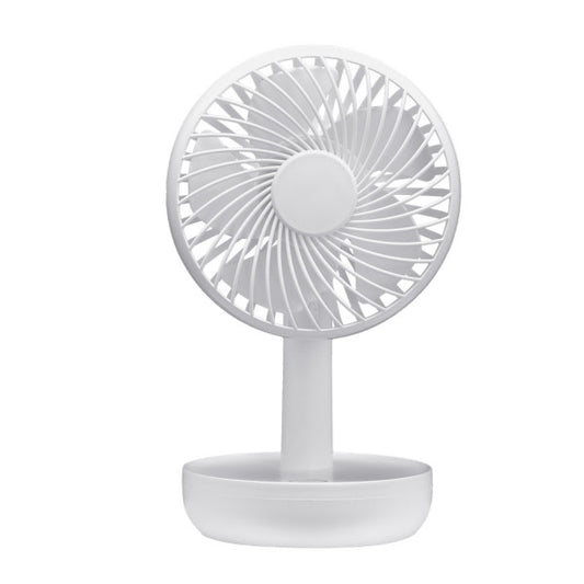 Mini ventilador inalámbrico Lemosin blanco de 5W, modelo portátil sobremesa de Abrila (240071001), recargable por USB para uso doméstico y enfriamiento eficiente.
