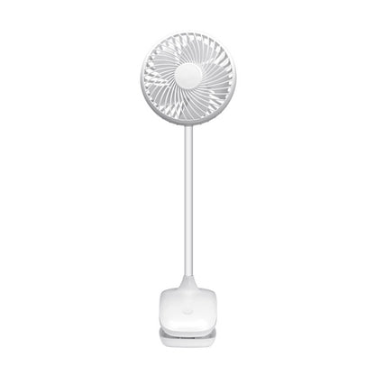 Ventilador sobremesa con pinza Sines Blanco de Abrila, modelo 240271001, 5W, recargable USB portátil para uso doméstico interior, diseño compacto y sin aspas para ventilación fresca y segura.