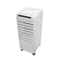 Climatizador evaporativo Glaciar blanco de Abrila, modelo portátil de 80W con tanque de 7L, ideal para enfriar y humidificar interiores en verano, ventilador doméstico y nebulizador eficiente.