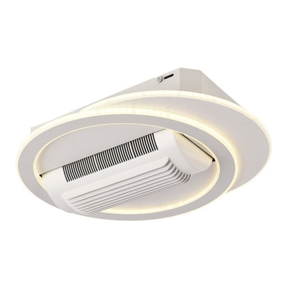 Ventilador de techo LED Camaleón 59W en blanco de Abrila (modelo 241291001) con motor DC eficiente, luz LED integrada regulable, mando a distancia y función bidireccional para ventilación en verano e invierno, ideal para interior doméstico.