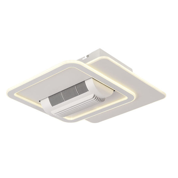 Ventilador de techo Obelisco 59W blanco de Abrila modelo 241391001 con motor DC, LED integrado regulable, mando a distancia, funciones verano e invierno para interior doméstico