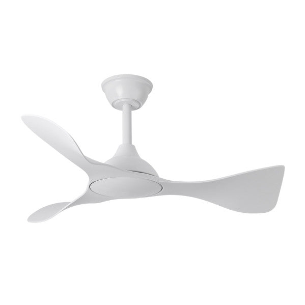 Ventilador de techo DC Caimán blanco de 36W con LED integrado, motor eficiente y temporizador, modelo Abrila AI2 para uso doméstico interior en verano e invierno (241691301)