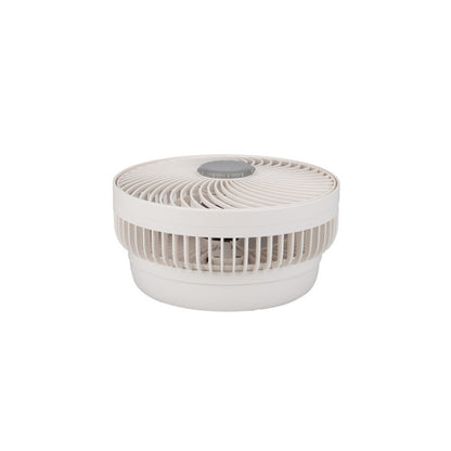 Ventilador inalámbrico sobremesa Pacheco blanco y gris de Abrila, modelo 242071015 con 5W de potencia, diseño plegable y portátil en ABS policarbonato, recargable por USB, con luz LED integrada para uso doméstico e interior.