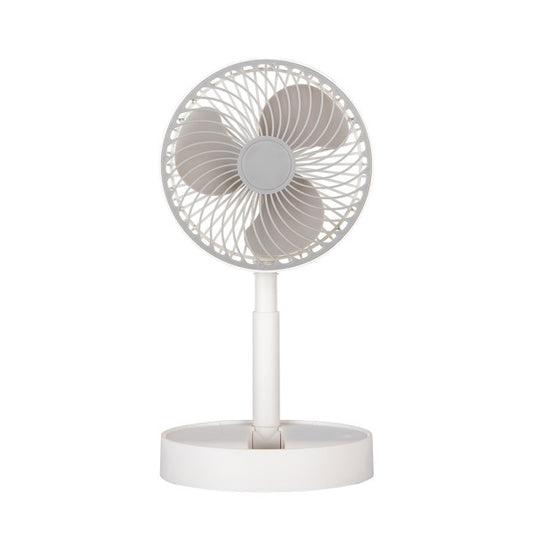 Ventilador portátil Jerico blanco y gris de Abrila, modelo inalámbrico recargable con motor DC de 5W, ideal para uso doméstico, referencia 242171028