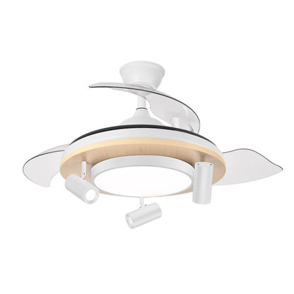 Ventilador de techo Gladiator negro con aspas de madera retráctiles, modelo Abrila 242591368 para interior doméstico, con motor DC eficiente, LED integrado, control por app y temporizador.