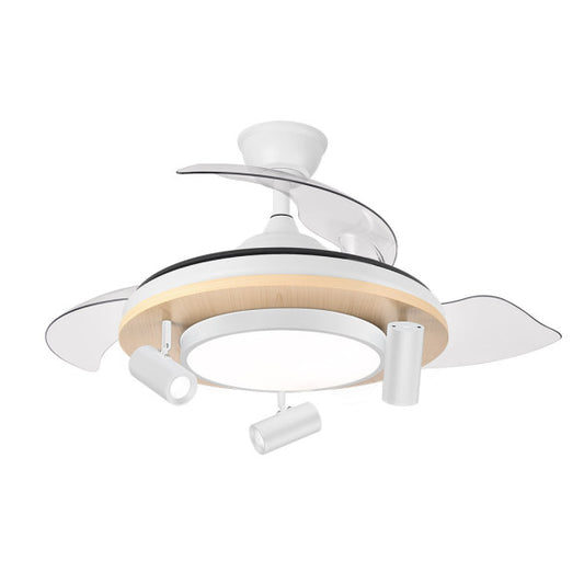 Ventilador de techo Gladiator negro con aspas de madera retráctiles, modelo Abrila 242591368 para interior doméstico, con motor DC eficiente, LED integrado, control por app y temporizador.