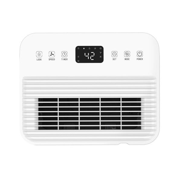 Deshumidificador Cascade 10L/día blanco de Abrila, modelo AI2 portátil y doméstico con función antipolvo para interiores, ideal para control de humedad en hogares.