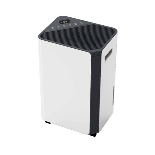 Deshumidificador Chantara 20L/día en blanco y negro, modelo Abrila 247241026, portátil y doméstico con filtro antipolvo, ideal para calefacción y secado de ropa.