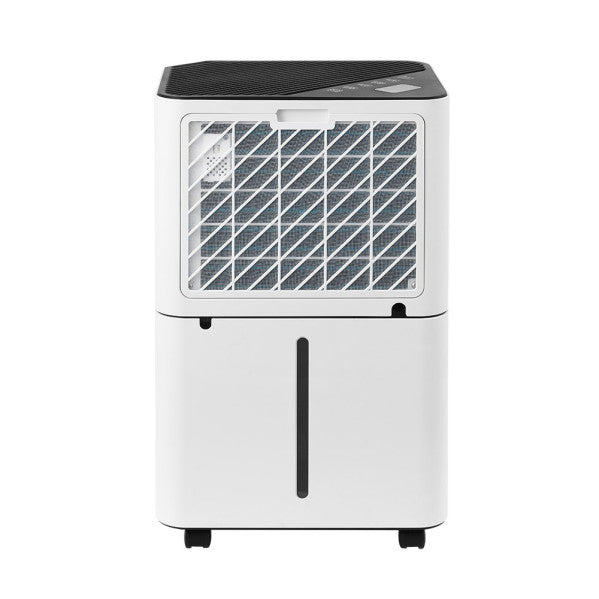 Deshumidificador portátil Chantara de 20L/día en blanco y negro de Abrila, con filtro antipolvo, función de calefacción y secado de ropa ideal para uso doméstico.