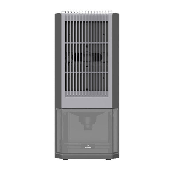 Deshumidificador portátil Azufre Gris de Abrila, modelo 85W con capacidad de 2L, ideal para uso doméstico en el hogar interior, con funciones antihielo y calefacción RGB.