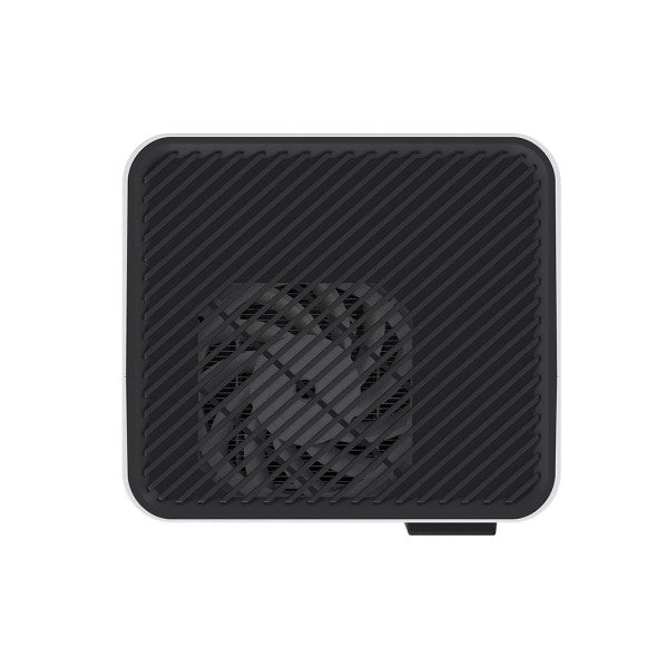 Deshumidificador Eyre blanco y negro de 77W por Abrila, modelo AI2 con depósito de 1L, ideal para uso doméstico interior con función antihielo y calefacción, referencia 248141026.