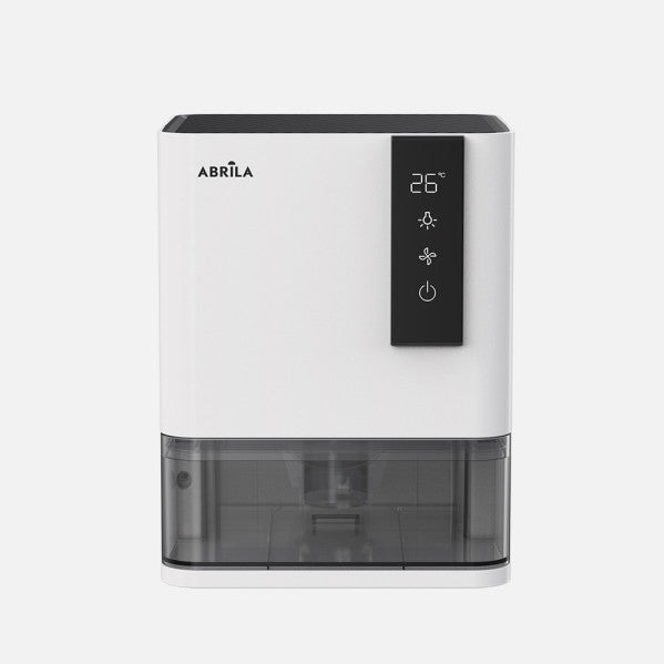 Deshumidificador Eyre de Abrila en blanco y negro, 77W de potencia, depósito de 1L para uso doméstico interior con función antihielo y calefacción, modelo 248141026 AI2.