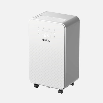 Deshumidificador Doris 270W de Abrila con capacidad de 2L en color blanco, modelo portátil y ecológico para uso doméstico, equipado con filtro antipolvo y funciones de calefacción AI2.