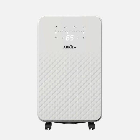 Deshumidificador Doris de Abrila, modelo portátil 270W con capacidad de 2L en color blanco, ideal para uso doméstico ecológico, con filtro antipolvo y función de calefacción AI2.