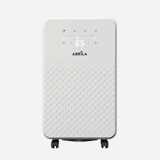 Deshumidificador Doris de Abrila, modelo portátil 270W con capacidad de 2L en color blanco, ideal para uso doméstico ecológico, con filtro antipolvo y función de calefacción AI2.