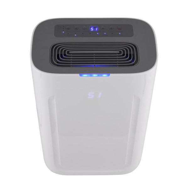 Deshumidificador Maren 320W blanco portátil de Abrila, modelo 248641001, con filtro antipolvo para uso doméstico, ideal para secado de ropa y control de humedad.