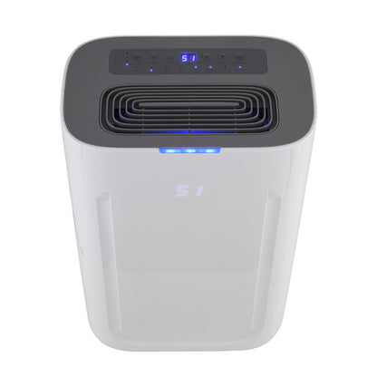 Deshumidificador Maren 320W blanco portátil de Abrila, modelo 248641001, con filtro antipolvo para uso doméstico, ideal para secado de ropa y control de humedad.