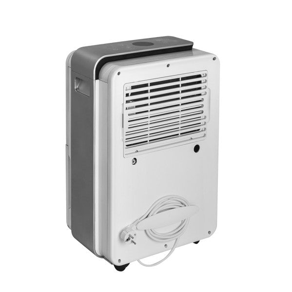 Deshumidificador Life 540W de Abrila con capacidad 4L en color blanco y plata, modelo portátil AI2 para uso doméstico, incluye filtro antipolvo y función de secado de ropa.