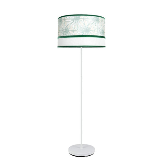 Pie de Salón Caledonia Blanco y Verde de Fabrilamp, 168cm, lámpara de iluminación para decoración interior y salón moderno.
