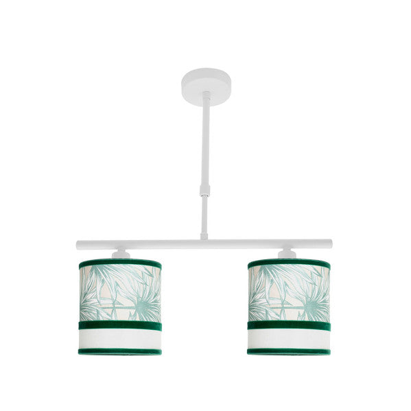 Lámpara de techo CALEDONIA en blanco y verde de Fabrilamp para decoración interior.