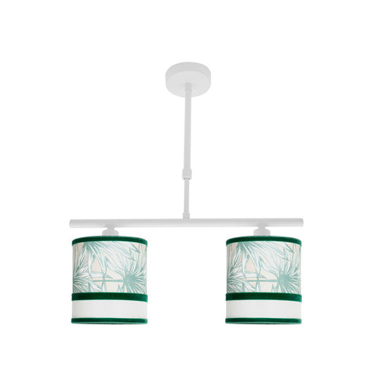 Lámpara de techo CALEDONIA en blanco y verde de Fabrilamp para decoración interior.