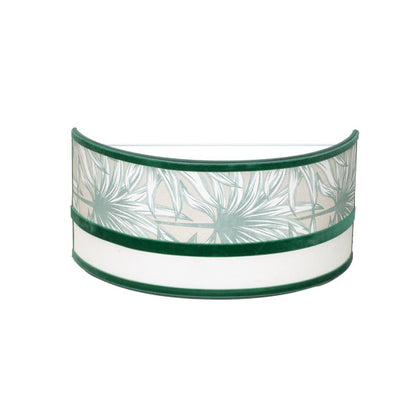 Aplique Caledonia blanco y verde de Fabrilamp, 15.5x33x13 cm, para iluminación y decoración interior de dormitorio.