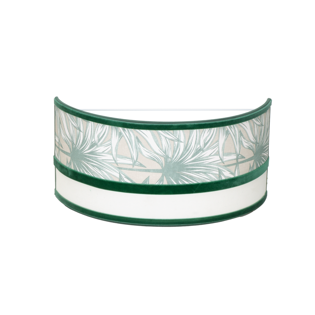 Aplique Caledonia Blanco y Verde de Fabrilamp, 15.5x33x13cm, para iluminación y decoración interior de dormitorios.