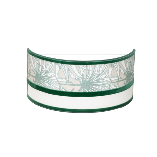 Aplique Caledonia Blanco y Verde de Fabrilamp, 15.5x33x13cm, para iluminación y decoración interior de dormitorios.