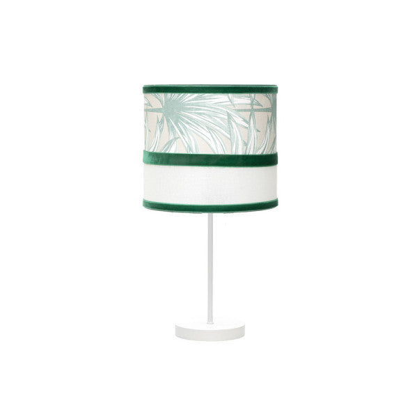 Sobremesa CALEDONIA de Fabrilamp en blanco y verde, 43x17cm, ideal para iluminación y decoración de hogar.