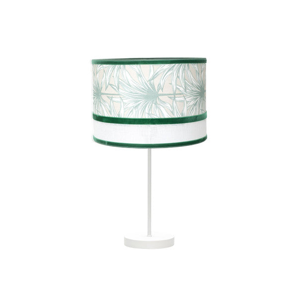 Lámpara de mesa sobremesa CALEDONIA en blanco y verde, 61x30x30cm, de Fabrilamp para iluminación y decoración interior.