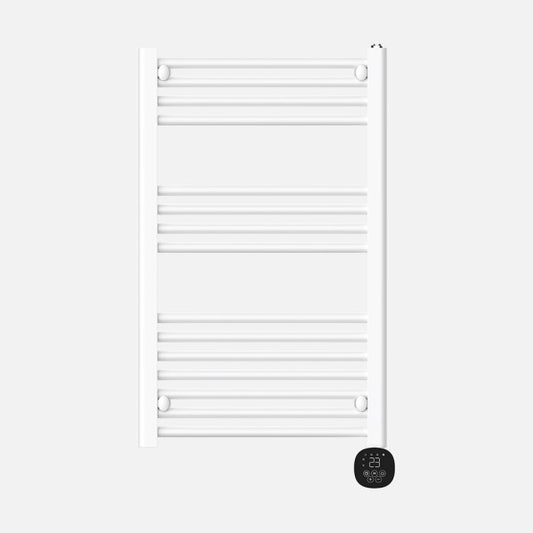 Toallero eléctrico Scuti blanco de 500W marca Abrila modelo 250305001 con display táctil, temporizador y función antihielo para calefacción en baño