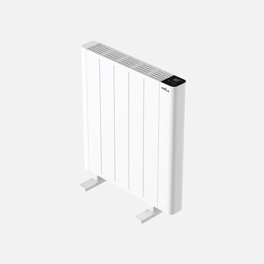 Emisor térmico Point Blanco de 900W Abrila, calefactor portátil programable de aluminio AI2 para calefacción doméstica eficiente y ahorro energético, modelo 250409001 en color blanco.