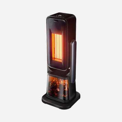 Termoventilador torre cerámico PTC de 2000W negro Abrila, modelo AI2 con control remoto y función oscilante para calefacción eficiente en interiores domésticos