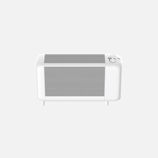 Radiador de mica Pinsapo 1000W blanco de Abrila, modelo 250921001, calefacción eléctrica eficiente para interiores domésticos con ahorro de energía, termostato regulable, seguridad antivuelco y diseño AI2.