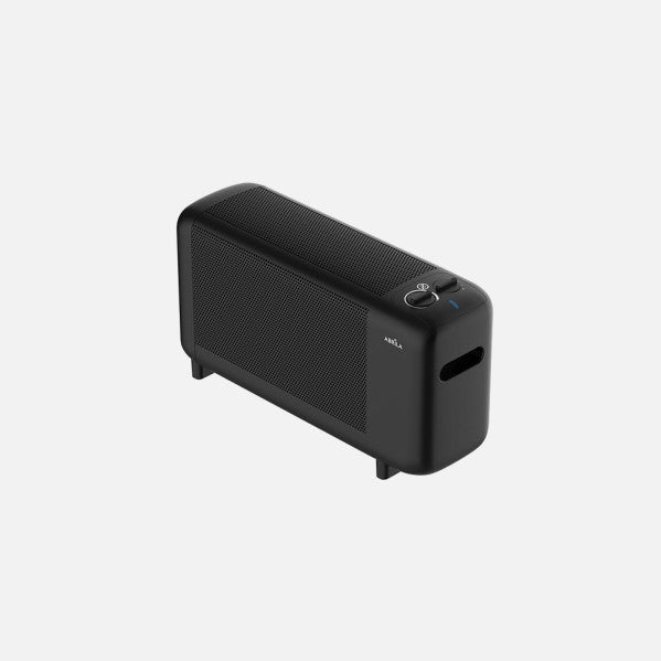 Radiador de mica Pinsapo 1000W negro de Abrila, modelo 250921009, calefactor portátil de ahorro energético para interior doméstico en metal y policarbonato.