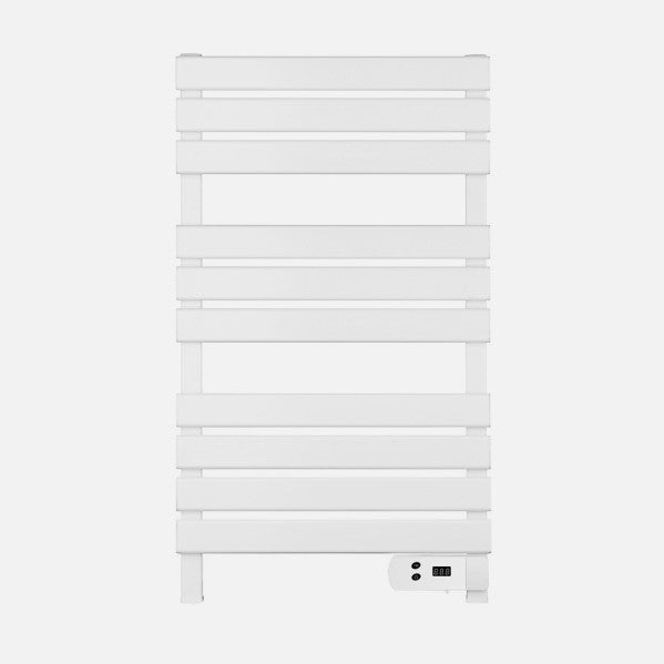 Toallero eléctrico de aluminio Jalón blanco de 450W modelo 251510451 de Abrila AI2, calefactor para baño doméstico interior que seca toallas y calienta el ambiente