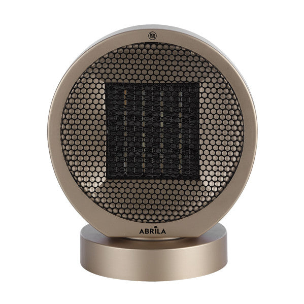 Termoventilador cerámico Pomelo 2000W negro y oro de Abrila, calefacción oscilante PTC para interior doméstico con ahorro de energía AI2, modelo 251722075