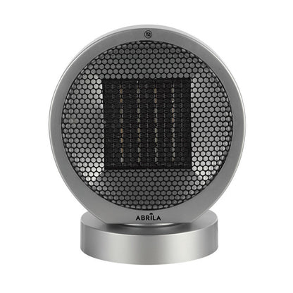 Termoventilador cerámico Pomelo 2000W de Abrila en negro y plata, modelo AI2 con tecnología PTC para calefacción eficiente y ahorro de energía en el hogar. Diseño portátil, oscilante y doméstico, ideal para calentar espacios con calefacción cerámica segura.