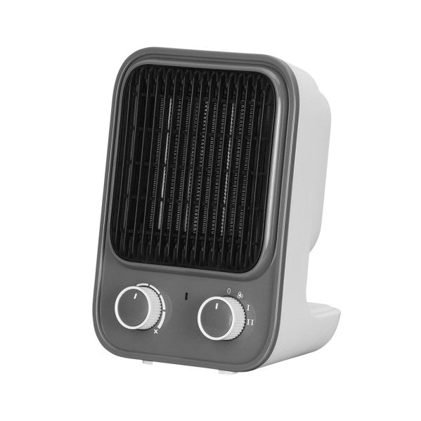 Termoventilador cerámico PTC Junco 1500W gris y blanco de Abrila, calefactor portátil doméstico con seguridad antivuelco para interiores, modelo AI2 252321528