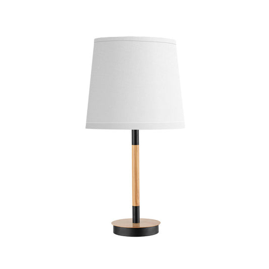 Lámpara sobremesa Alondra de Fabrilamp en colores negro, haya y blanco, 45cm, ideal para decoración de interiores.